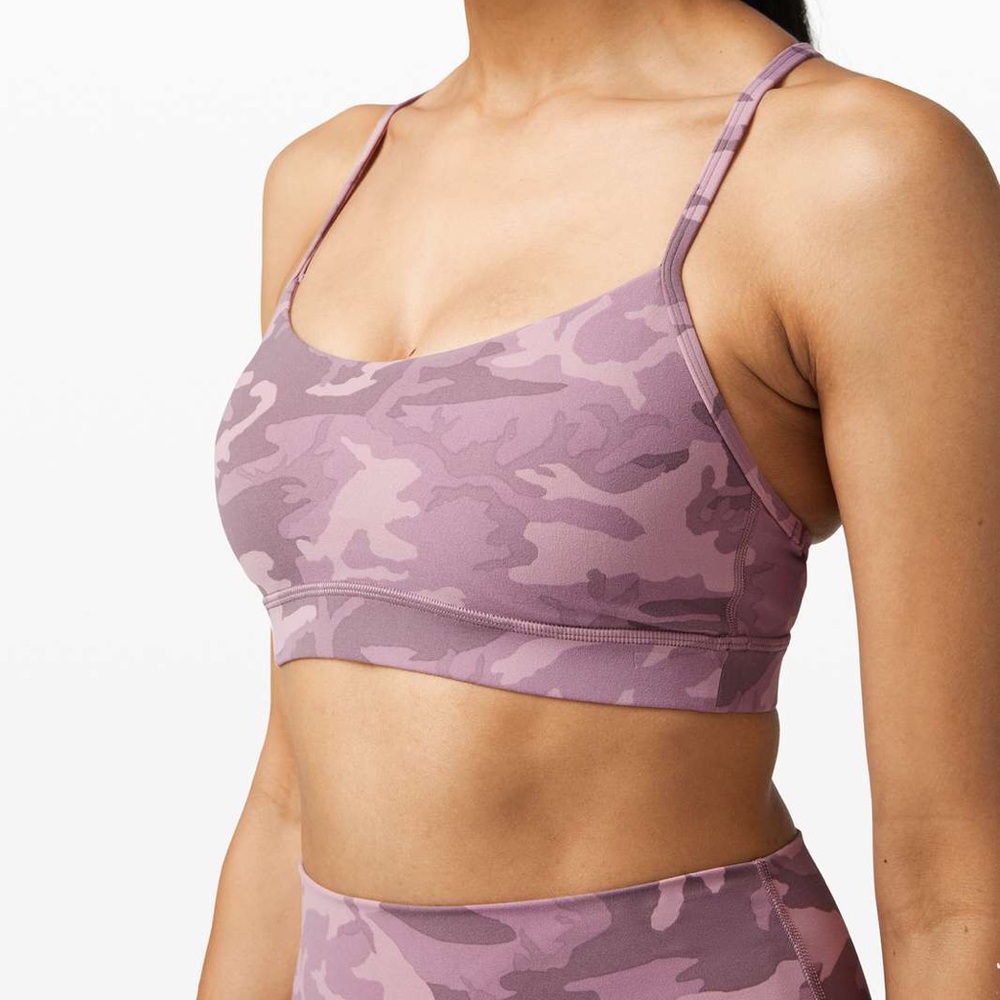 Lululemon Flow Y Bra Incognito Camo Pink Taupe